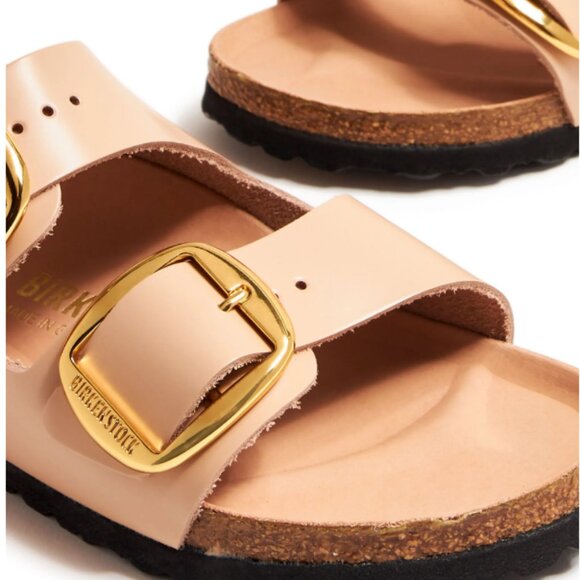 NWT Birkenstock Milano Big Buckle Leather Slingback Sandals 37 $180 Light Sand - Picture 2 of 12